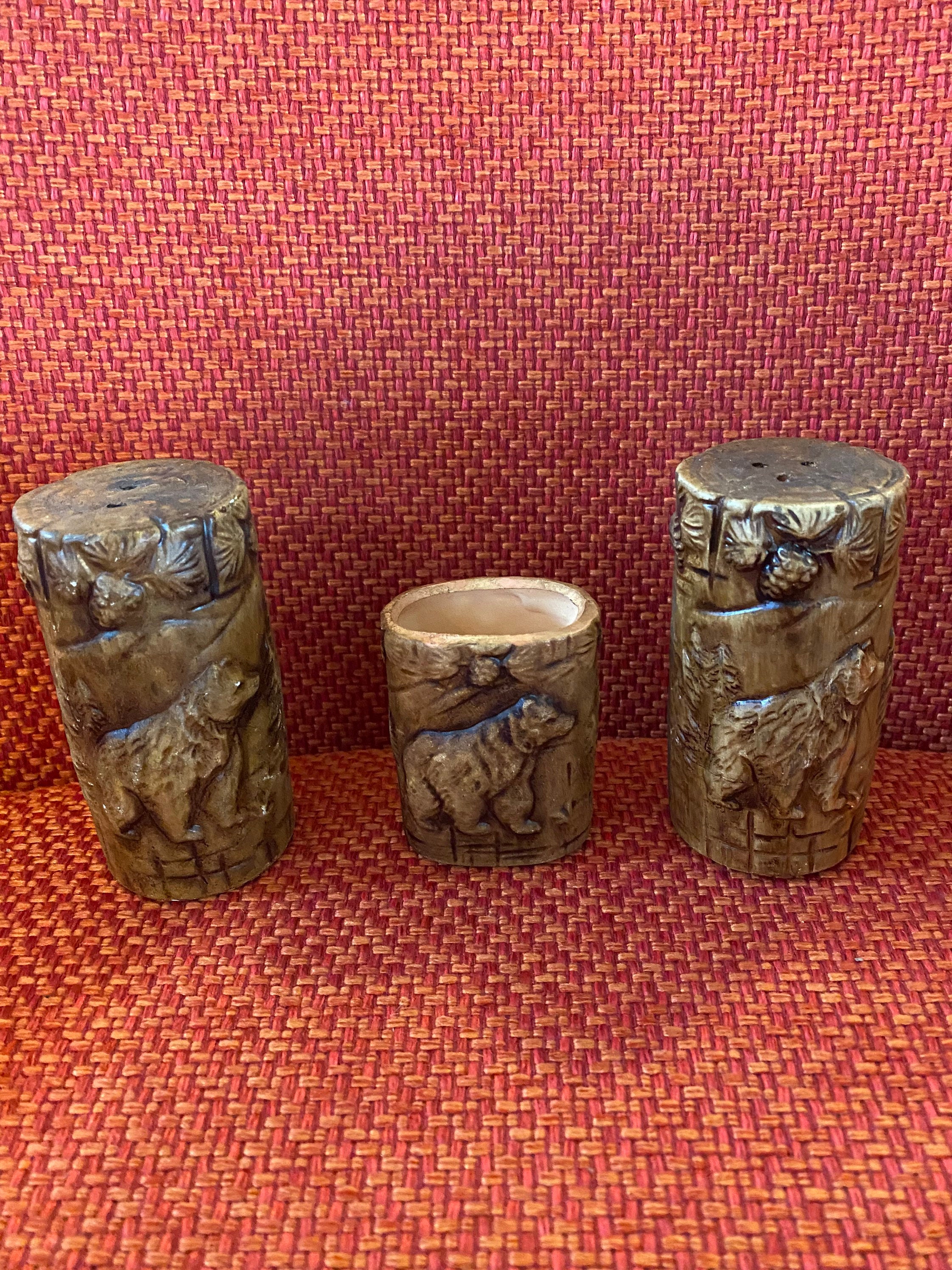 Vintage Yellowstone salt and pepper shakers/ toothpick holder Etsy