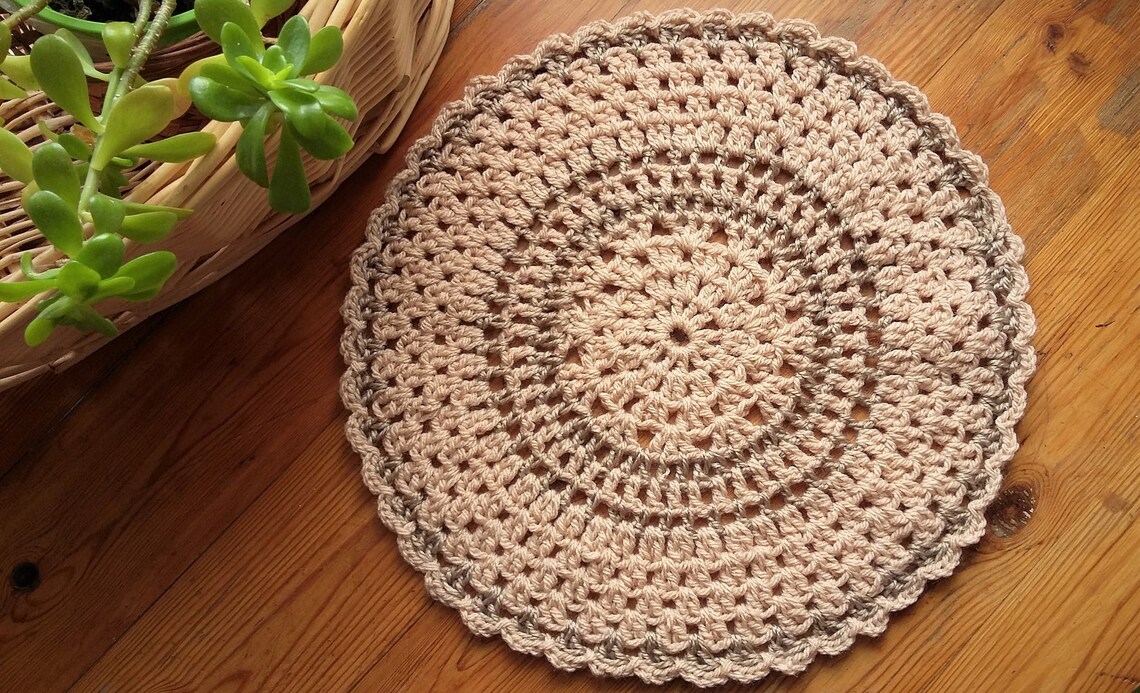 Crochet Table Mat Handmade Table Mat / Crochet Knit table Etsy