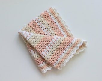 Baby Blanket: Wool / Crochet Baby Blanket / Newborn Blanket / Newborn Gift / Pram Blanket / Bassinet / Handmade / Knitted / Nursery Decor