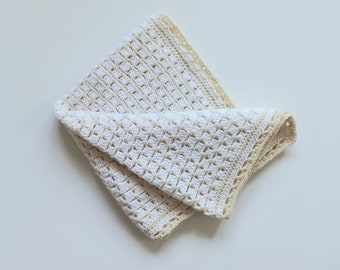 Baby Blanket: Wool / Crochet Baby Blanket / Newborn Blanket / Gift / Pram Blanket / Gender Neutral / Handmade / Knitted / Nursery Decor