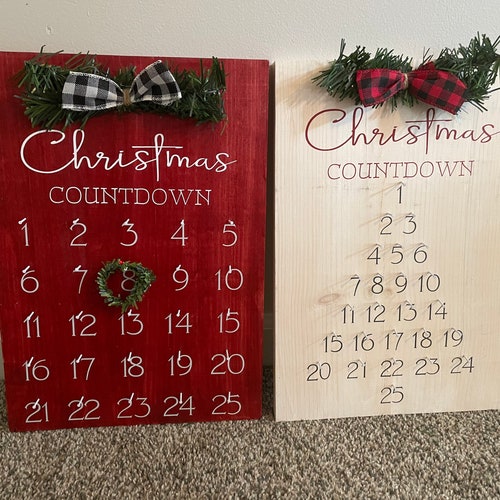 Christmas Countdown Sign Days Until Christmas Etsy