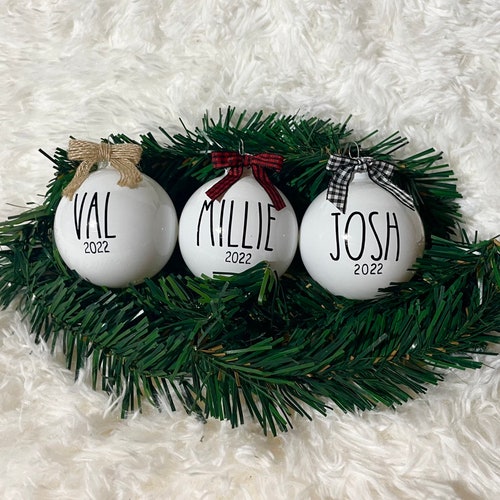 Personalized Rae Dunn Inspired Christmas Ornament Etsy