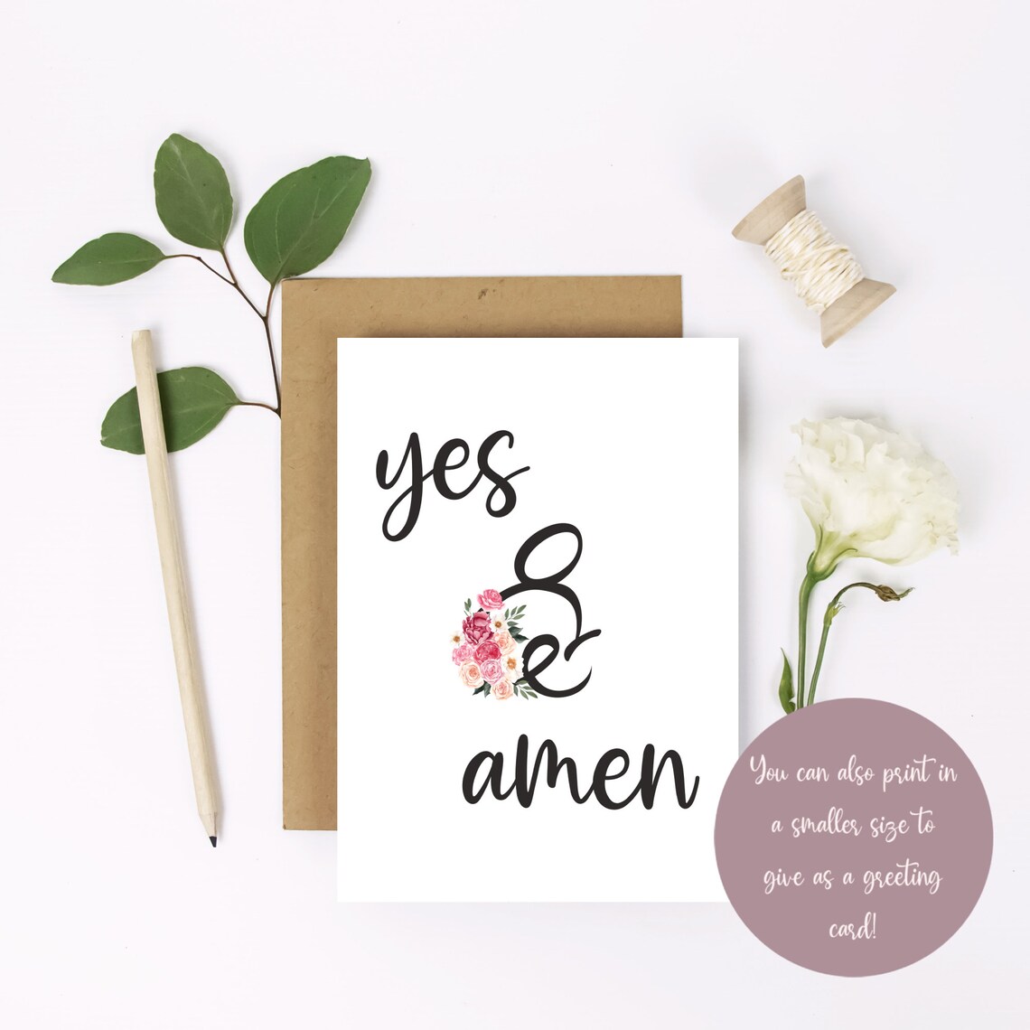 Yes and Amen Bible Verse Printable Christian Wall Art | Etsy