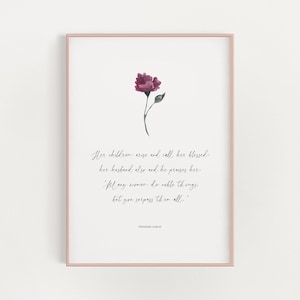 Proverbs 31:28-29, Bible Verse Printable, Christian Mother&#39;s Day Print, Her Children Arise and Call Her Blessed, Proverbs 31 Wall Art