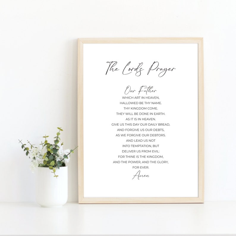 The Lord's Prayer KJV Printable Scripture Wall Art, Minimalist ...