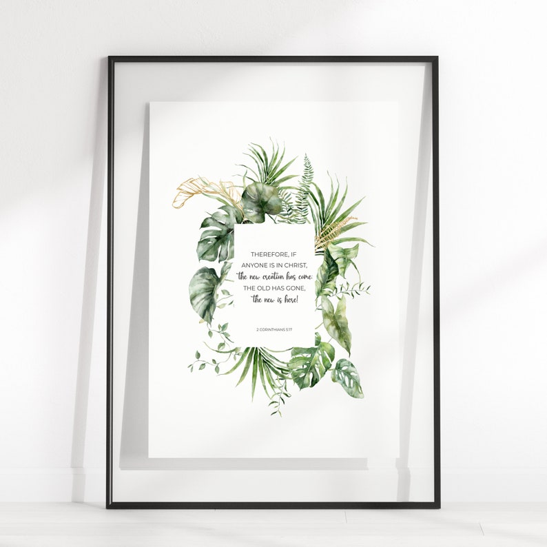 2 Corinthians 5:17 Printable New Creation Scripture Wall Art With ...
