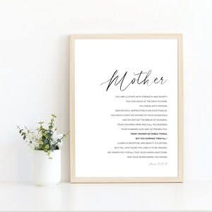 Proverbs 31:25-31, Christian Mother&#39;s Day Gift, Scripture Digital Print Gift for Mom, Christian Art for Mothers, Mom Scripture Printable