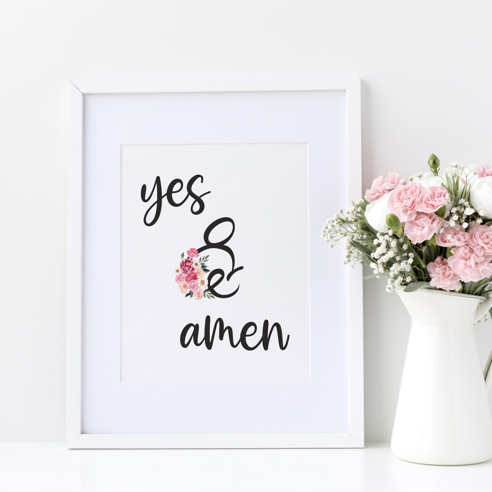 Yes and Amen Bible Verse Printable Christian Wall Art | Etsy