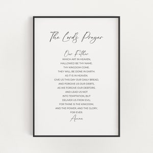 The Lord's Prayer KJV Printable Scripture Wall Art, Minimalist ...