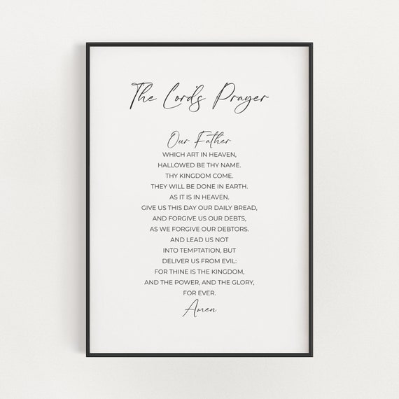 The Lord's Prayer KJV Printable Scripture Wall Art Etsy Singapore