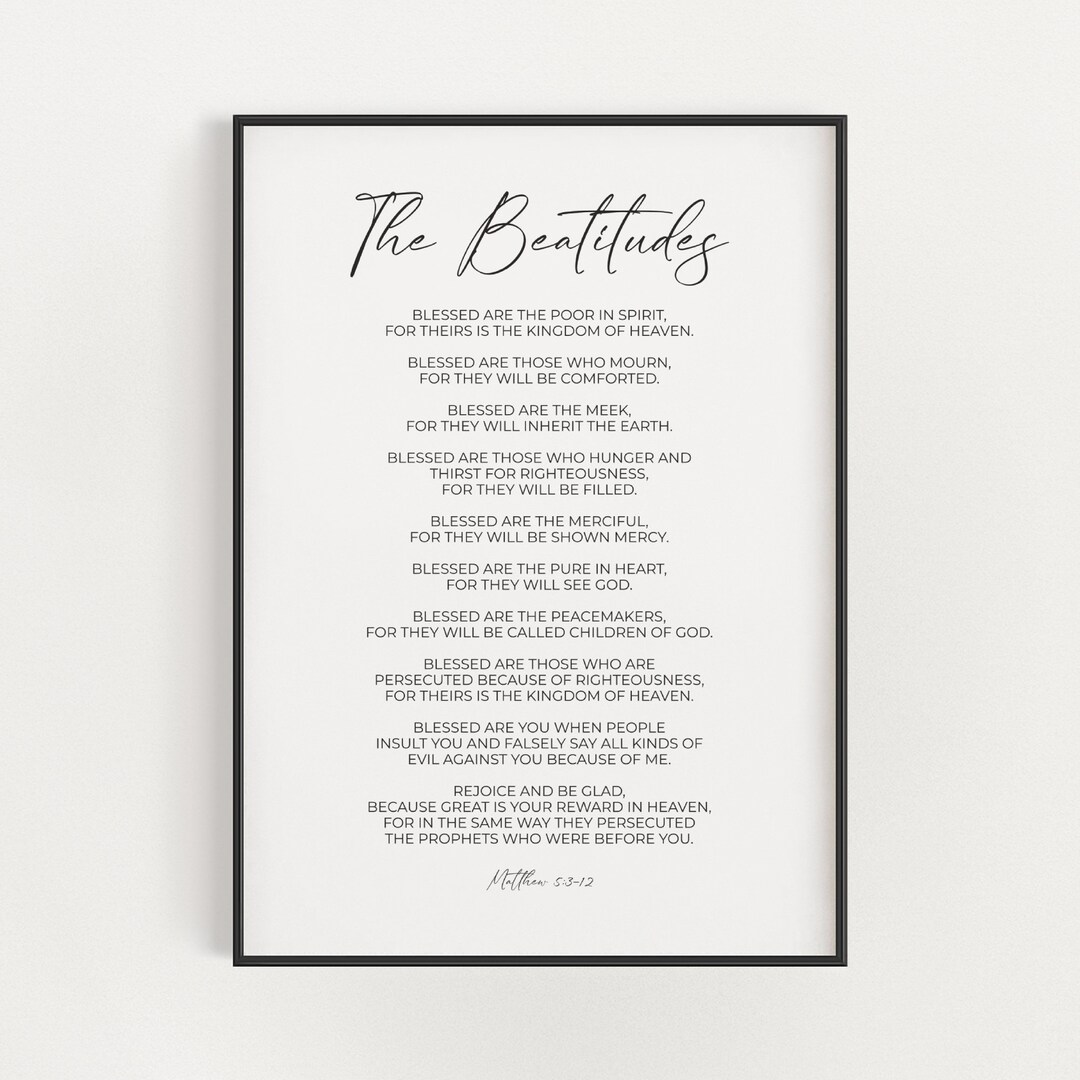 Buy The Beatitudes Printable Bible Verse Wall Art, Minimalist Aesthetic ...