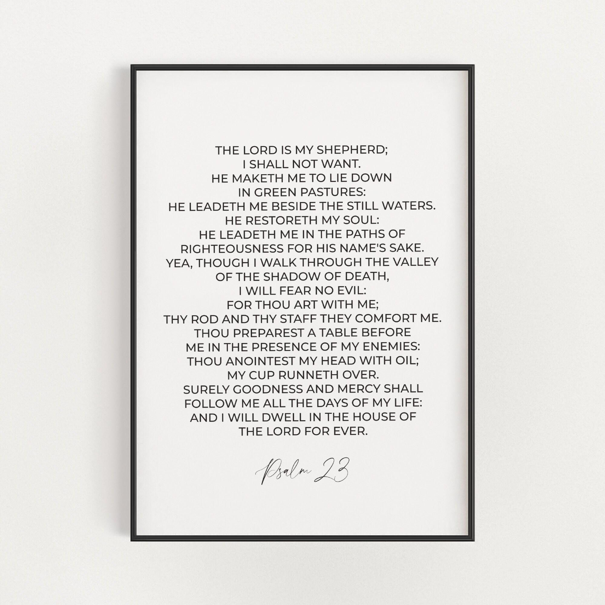 Psalm 23 KJV the Lord is My Shepherd Printable Bible Verse Etsy