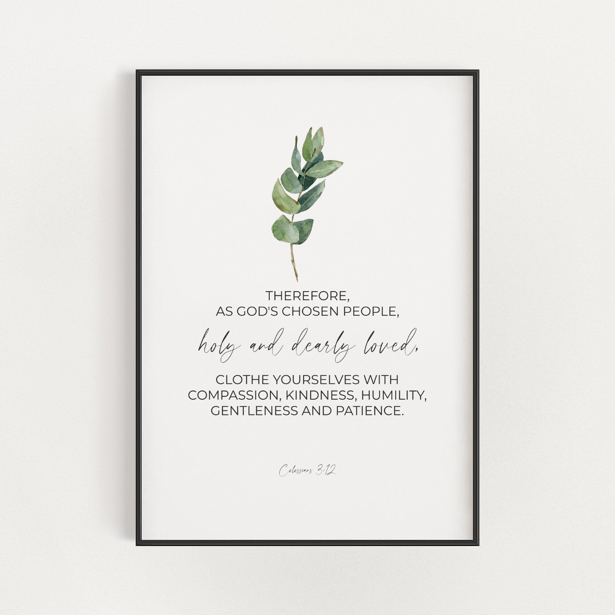 Colossians 3:12-14, Set of 3 Minimalist Christian Wall Art, Bible Verse ...