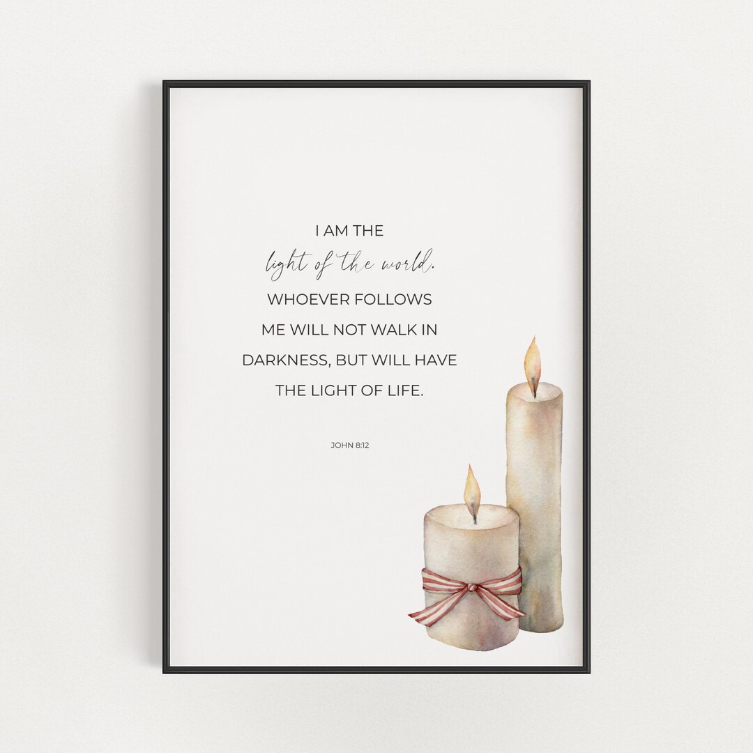 John 8:12 I Am the Light of the World Christian Christmas Scripture ...