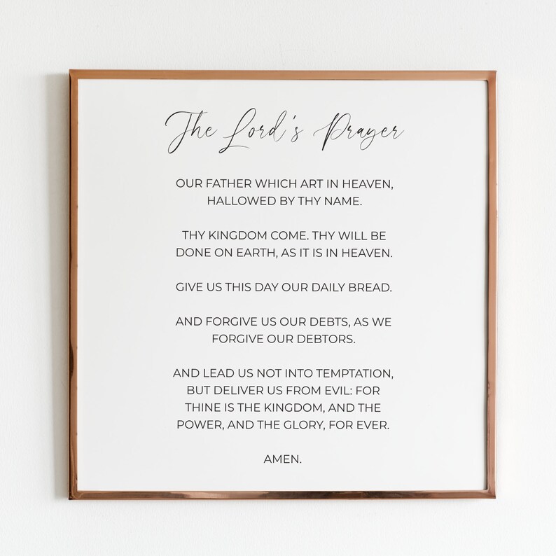 The Lord's Prayer KJV Bible Verse Printable Minimalist - Etsy UK