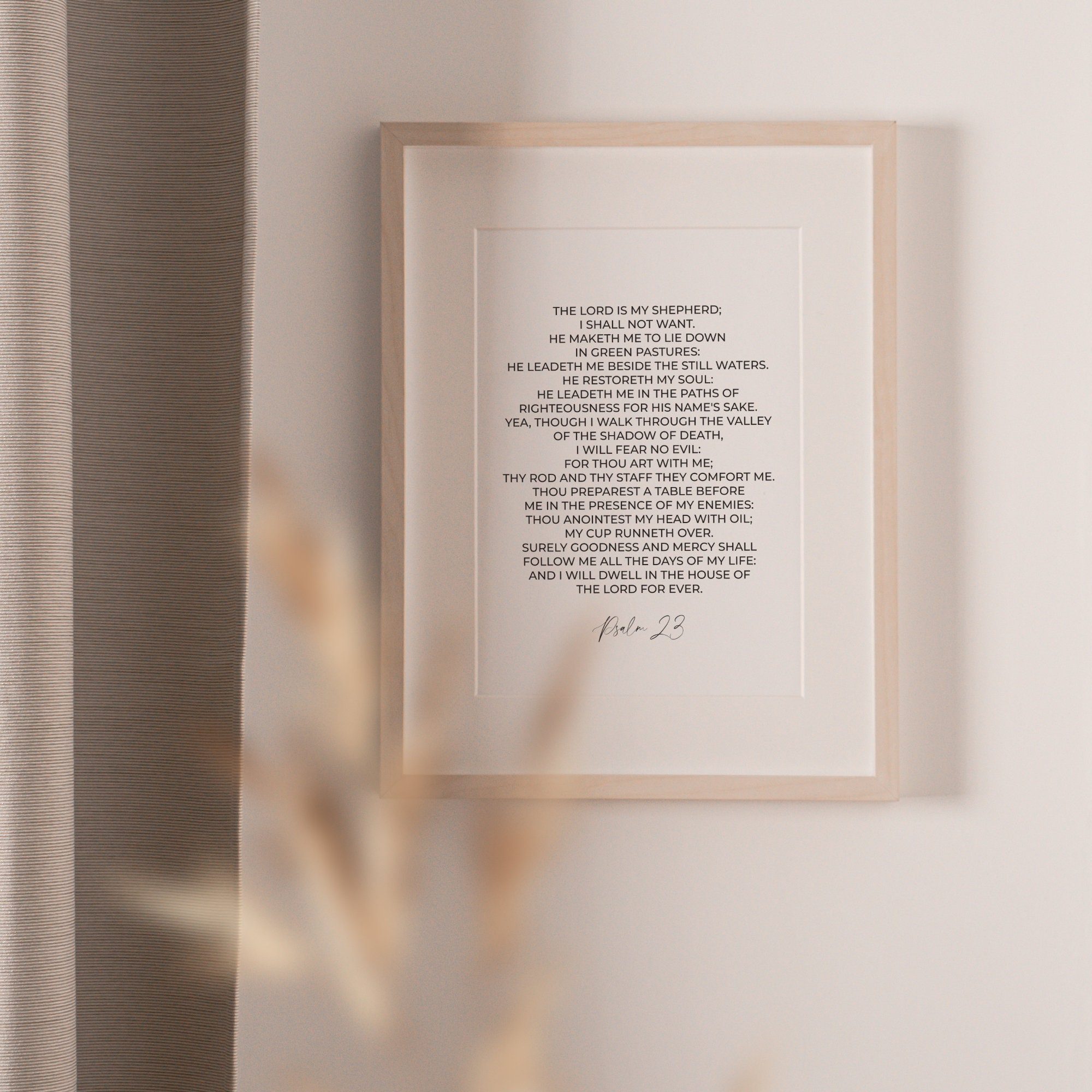 Psalm 23 KJV the Lord is My Shepherd Printable Bible Verse Wall Art ...