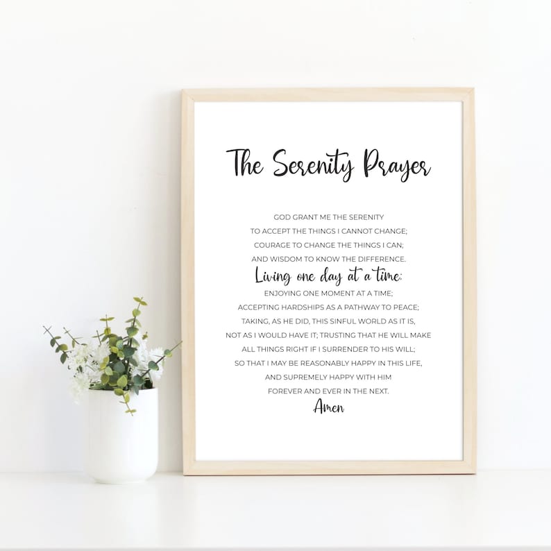 Printable Serenity Prayer Full Version by Reinhold Niebuhr - Etsy