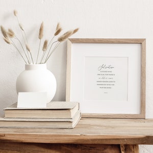 May include: A framed print with a white background and black text that reads "Salvation is found in no one else, for there is no other name under heaven given to mankind by which we must be saved."