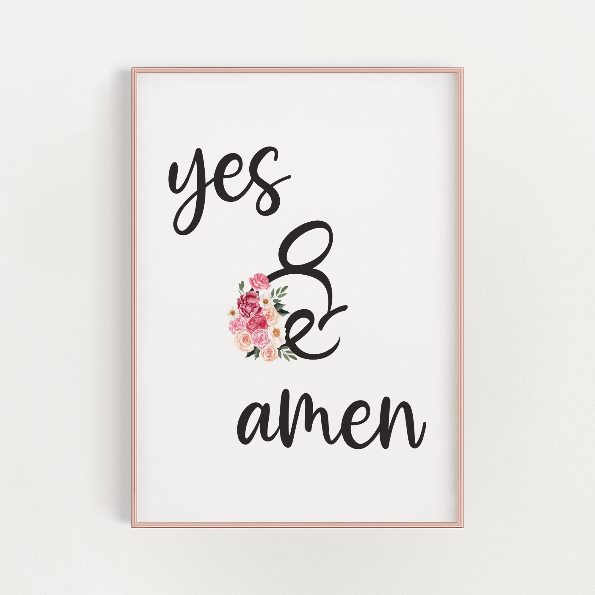 Yes and Amen Bible Verse Printable Christian Wall Art | Etsy