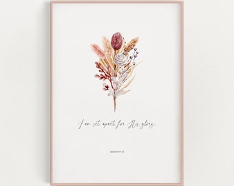 I Am Set Apart for His Glory Jeremiah 1:5, Little Girl Boho Floral Christian Nursery Bible Verse Scripture Wall Art Crib Decor Digital Print