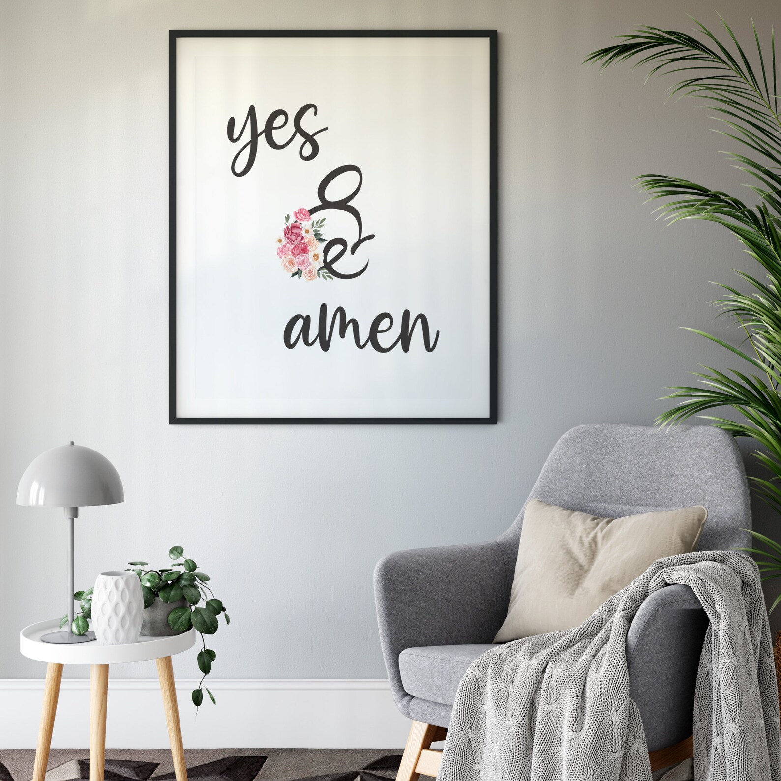 Yes and Amen Bible Verse Printable Christian Wall Art | Etsy