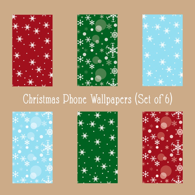 Christmas Phone Wallpapers Set of 6