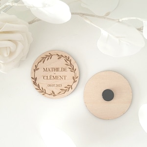 Badge personnalisé | Badge mariage personnalisé | Marque place | Badge mariage | Badge bois |Cadeau invités | Cadeau mariage | Badge témoin