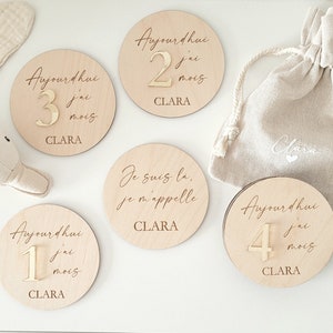 Schrittkarte | Meilensteinkarte zur Geburt | Personalisierte Schrittkarte| Baby-Meilensteinkarte | Personalisierte Schrittkarten | Stufenkarte aus Holz