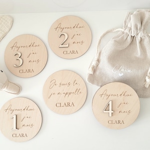 Schrittkarte | Meilensteinkarte zur Geburt | Personalisierte Schrittkarte| Baby-Meilensteinkarte | Personalisierte Schrittkarten | Stufenkarte aus Holz