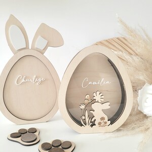 Oeuf pâques personnalisé| Lapin pâques personnalisé | boite oeufs personnalisé | tirelire enfant personnalisé | Cadeaux enfant | Cadeau bébé