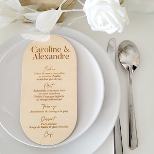 Menu bois personnalisé
