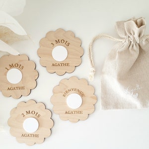 Schrittkarte | Meilensteinkarte zur Geburt | Personalisierte Schrittkarte| Baby-Meilensteinkarte | Personalisierte Schrittkarten | Stufenkarte aus Holz