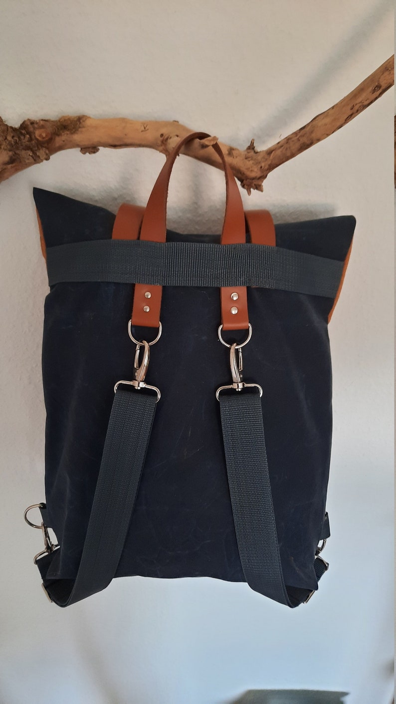 Rucksack Backpack OILSKIN KORK LEDER Etsy