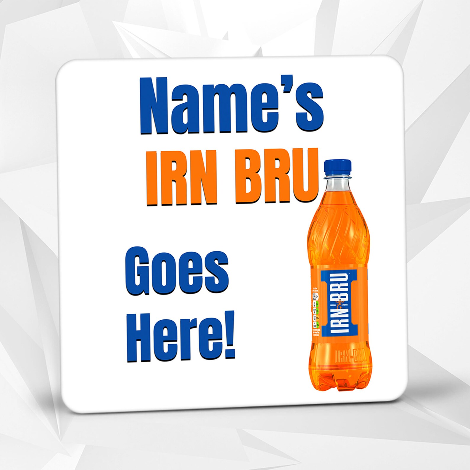 Personalised Irn Bru Style Drink Coaster Personalised Gift Etsy