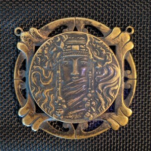 Brass Pendant - Art Nouveau / Deco Style - c.1970
