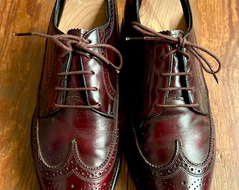 Vintage Florsheim Cordovan Longwing Blucher Dress Oxfords 6 E USA
