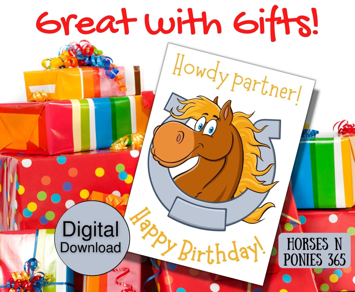 Birthday Card Printable, Downloadable Cards for Horse Lovers ...