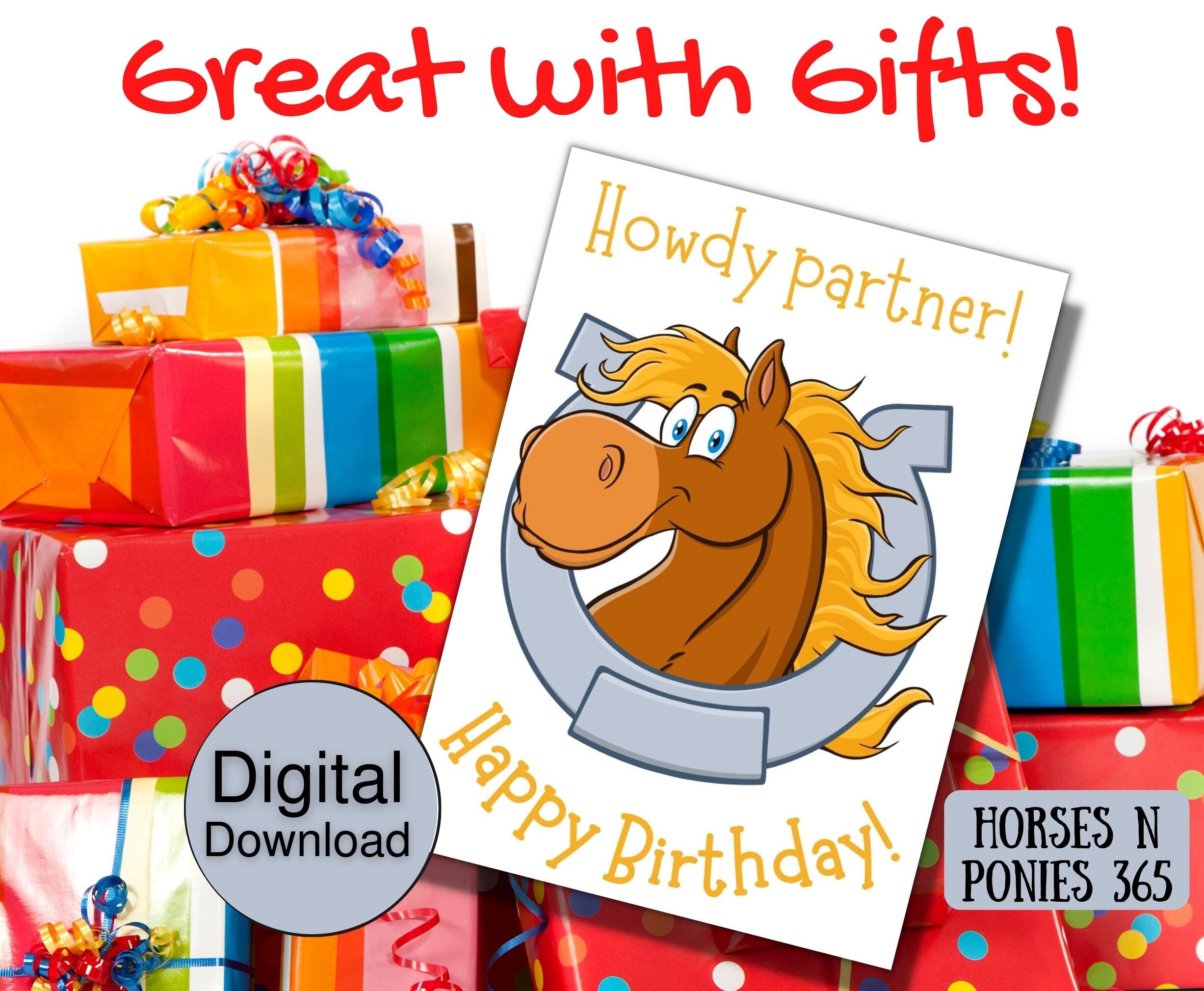 Birthday Card Printable, Downloadable Cards for Horse Lovers ...