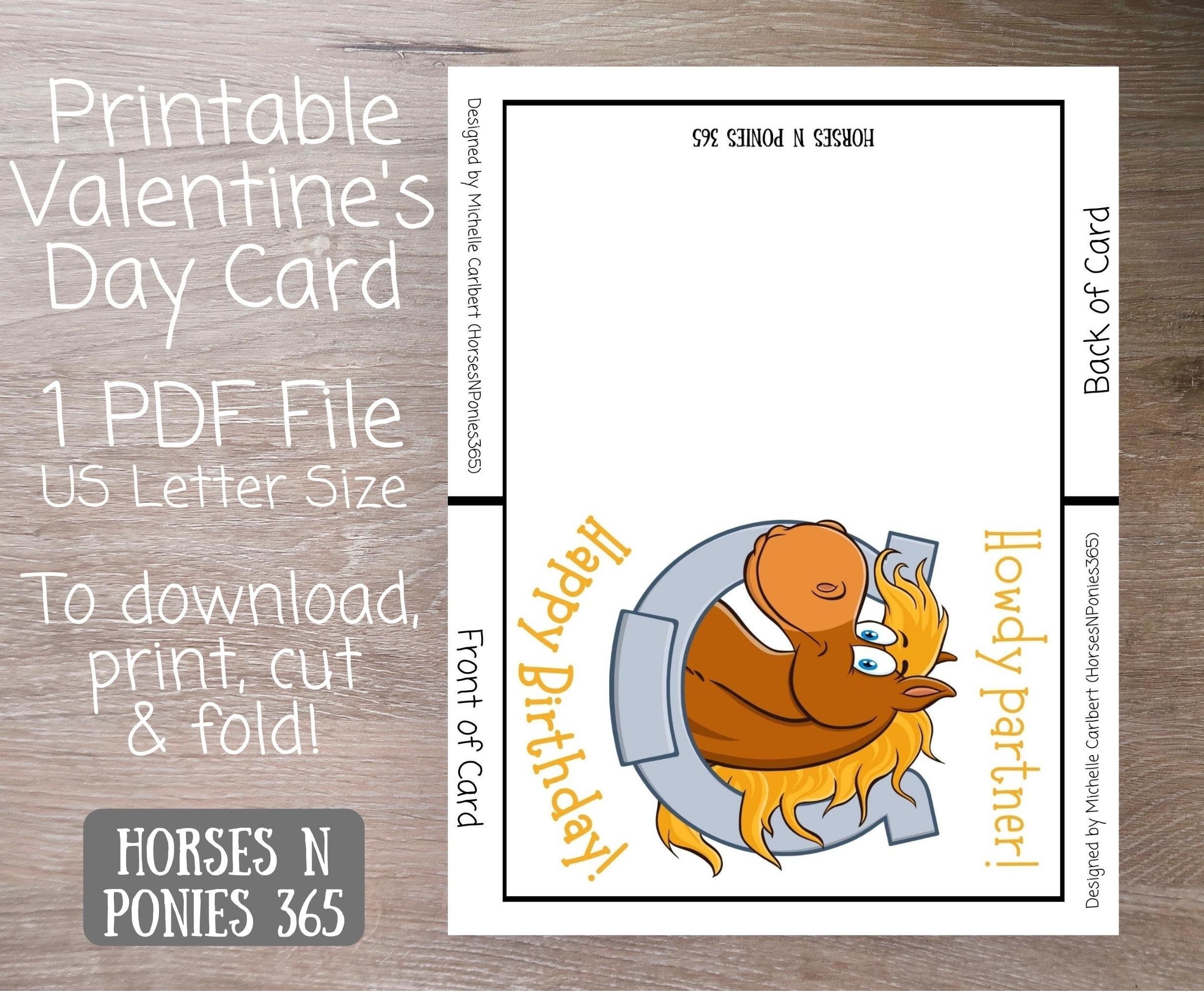 Birthday Card Printable, Downloadable Cards for Horse Lovers ...