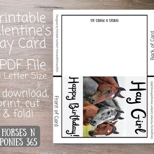 Birthday Card Printable, Downloadable Birthday Cards for Horse Lovers ...