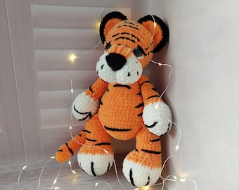 Crochet Tiger Plushie: Hypoallergenic Amigurumi Nursery Decor