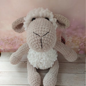 Plush Sheep, White Crochet Lamb, Plush Toy Amigurumi