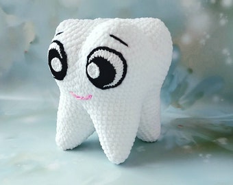 Crochet Tooth Plush: Dentist Gift, Tooth Fairy Pillow