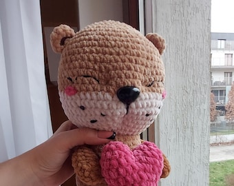 Gehaakte pluche otter: cadeau knuffeldier Valentijnsdag