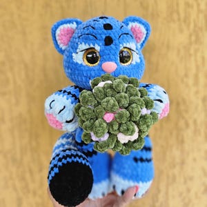 Häkeln Sie blaue Tiger, KPop, Dämonenjäger, Plüschtiger, Tigerspielzeug, Plüschtiger