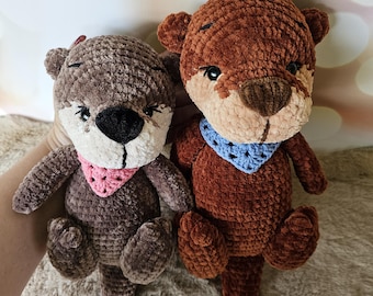 Gehaakte pluche otter: amigurumi knuffeldier