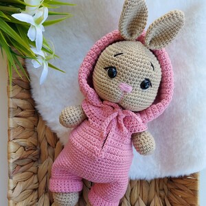 Gehaakt konijntje, knuffelkonijn, babyshowercadeau, verjaardagscadeau, paashaas, gehaakt dier, gehaakt pluche, babycadeau, cadeau voor meisje