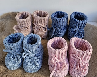 Sapatinhos de crochê para bebê, algodão hipoalergênico, presente para recém-nascido