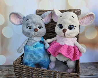 Crochet Mouse Plush: Handmade Stuffed Animal Toy (23cm)