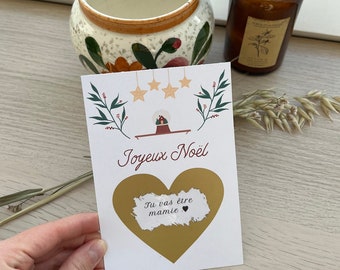 Carte à gratter personnalisable de Noël / Annonce grossesse, mariage / Cadeaux de noël / Bon pour / Demande en mariage